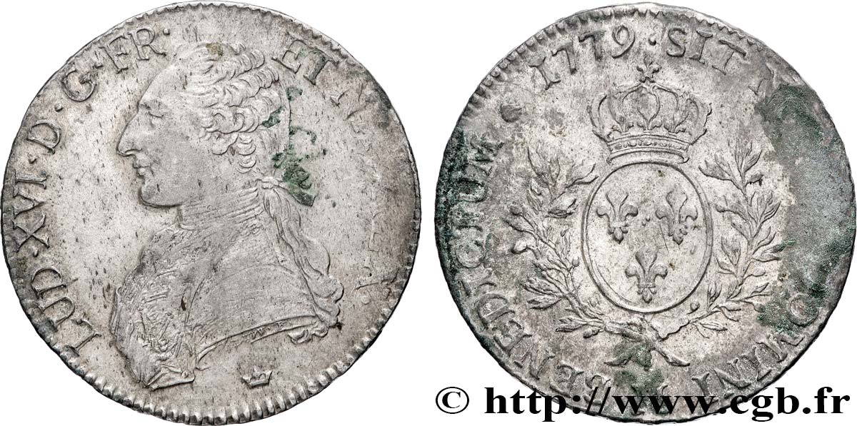 LOUIS XVI Écu aux branches d olivier 1779 Toulouse TTB