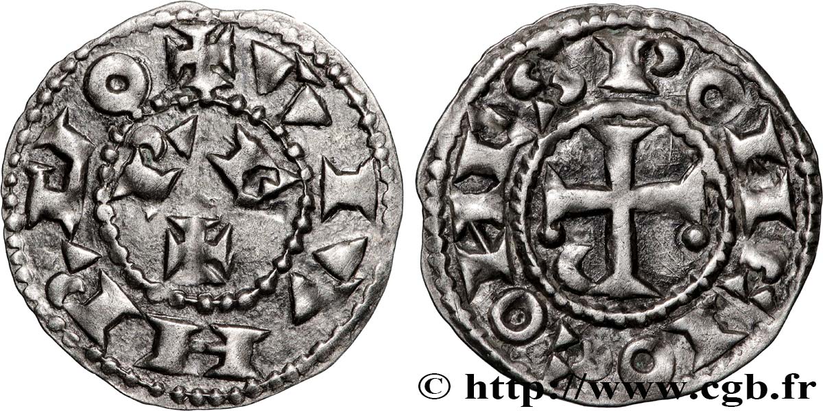 LANGUEDOC - COMTÉ DE TOULOUSE - PONS Monnayage en parrainage d Henri Ier de France Denier s.m. Toulouse AU/AU
