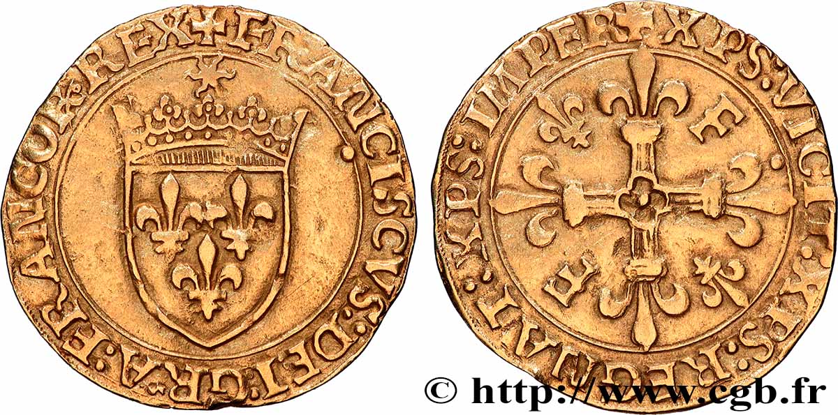 FRANCOIS I Écu d or au soleil, 5e type n.d. Toulouse BB