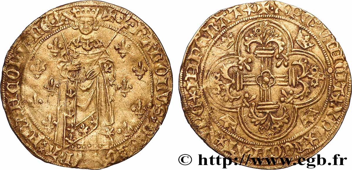 CHARLES VII LE BIEN SERVI / THE WELL-SERVED Royal d or n.d. Angers XF/AU