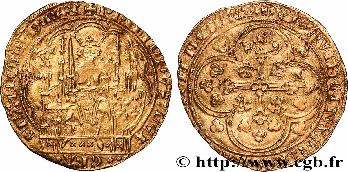 PHILIP VI OF VALOIS Écu d or à la chaise n.d. s.l. XF