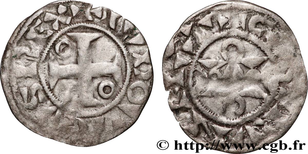 LUDWIG VII  THE YOUNG  Denier, 1er type n.d. Mantes fSS