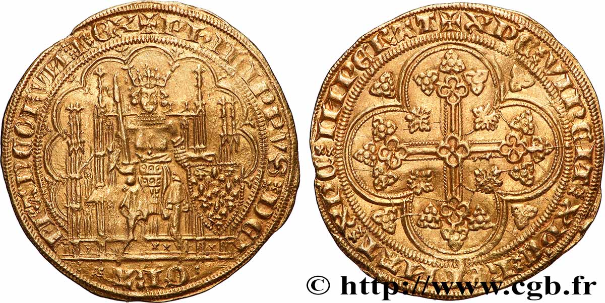 PHILIPPE VI DE VALOIS Écu d or à la chaise s.m.  TTB/TTB+