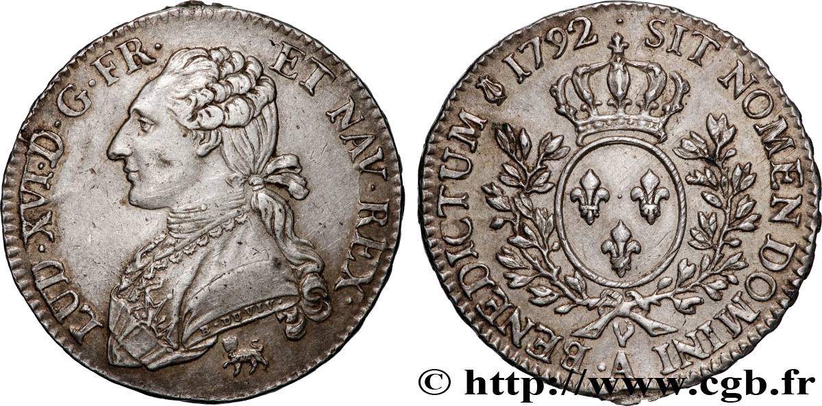 LOUIS XVI Demi-écu aux branches d olivier 1792 Paris BB/q.SPL
