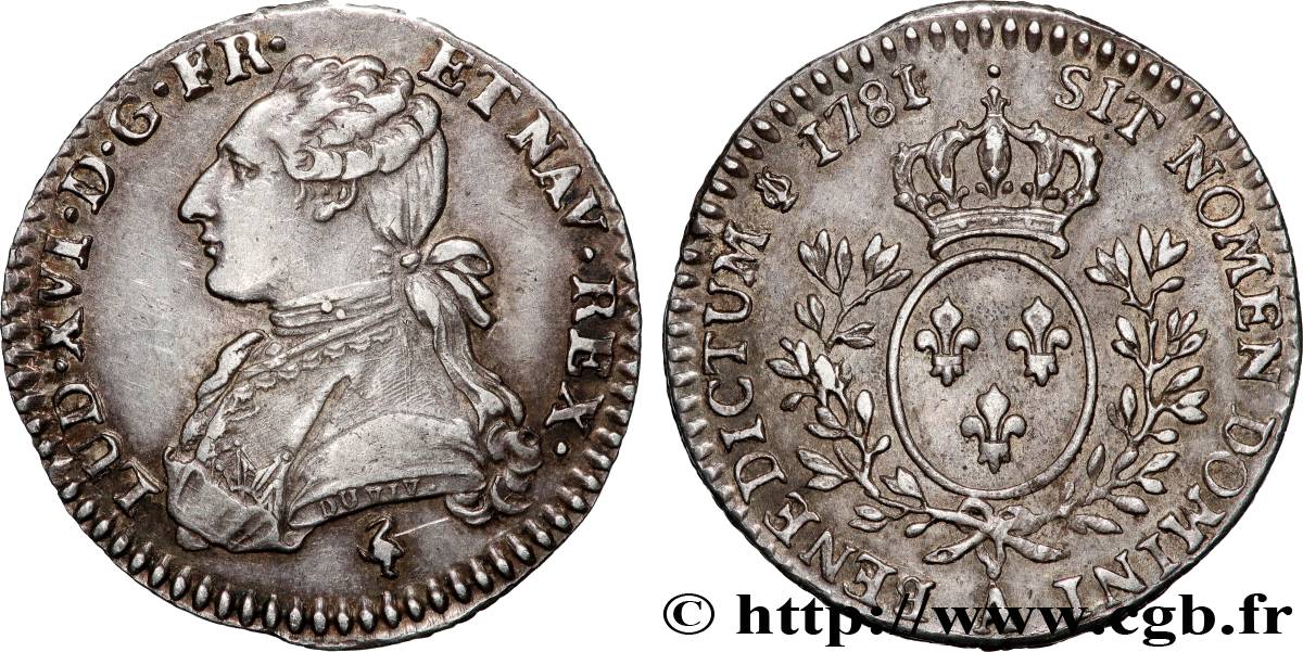 LOUIS XVI Dixième d écu aux branches d olivier 1781 Paris TTB/TTB+