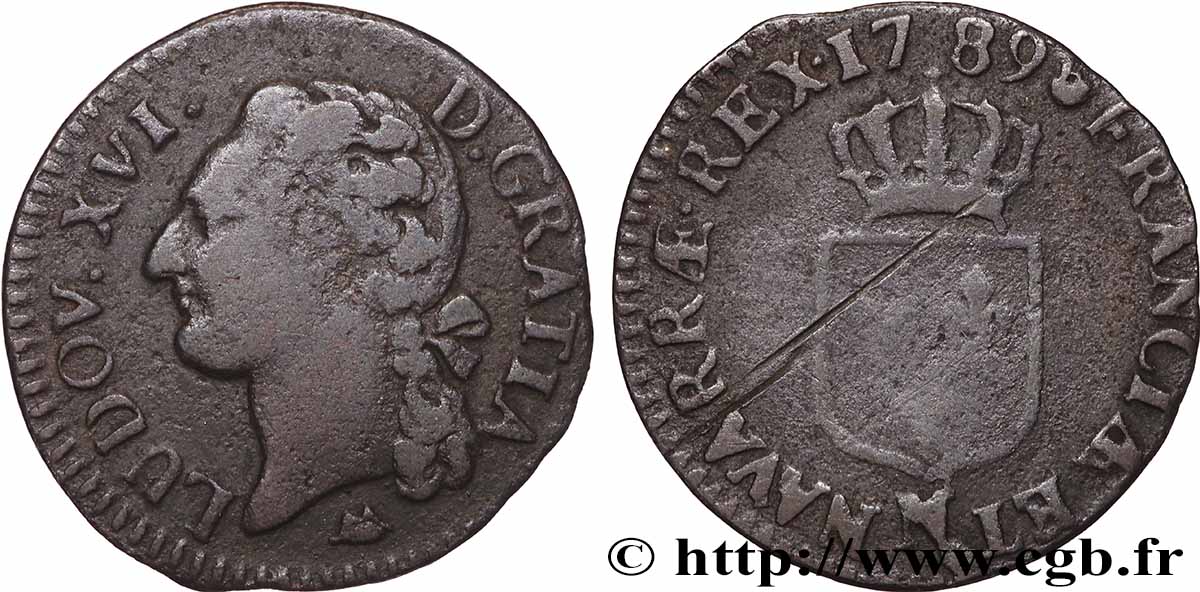 LOUIS XVI Demi-sol dit  à l écu  1789 Montpellier TB/B+