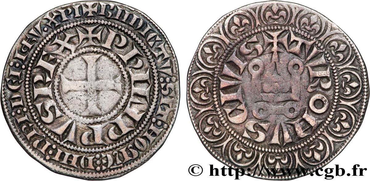 PHILIPPE IV LE BEL Gros tournois à l O rond s.m. s.l. TB+