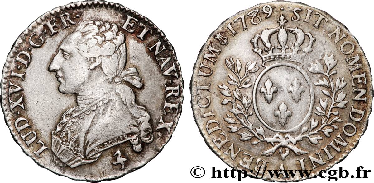 LOUIS XVI Demi-écu aux branches d olivier 1789 Paris TTB+