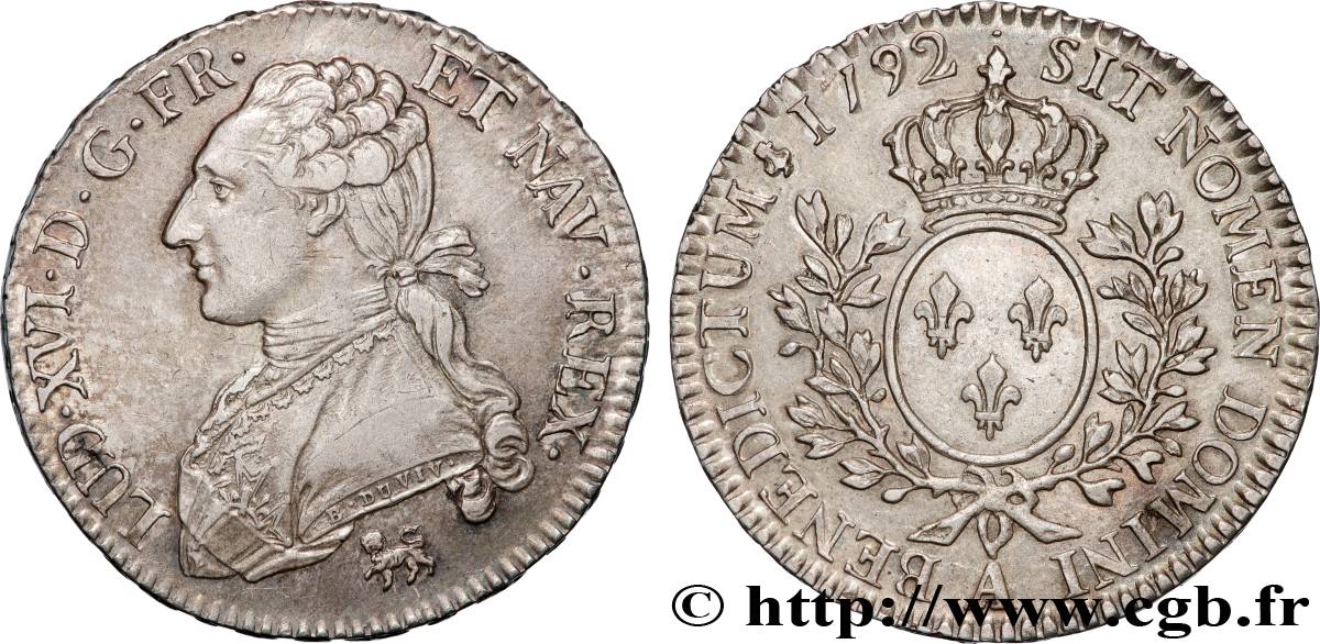 LOUIS XVI Demi-écu aux branches d olivier 1792 Paris TTB+/SUP