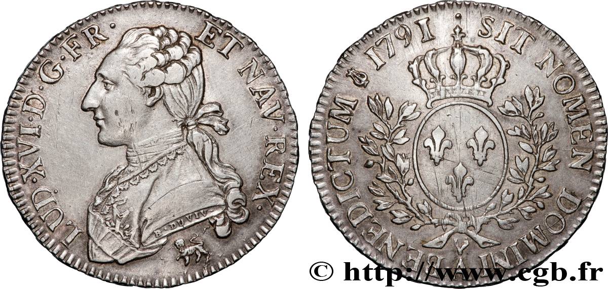 LOUIS XVI Demi-écu aux branches d olivier 1791 Paris XF/AU