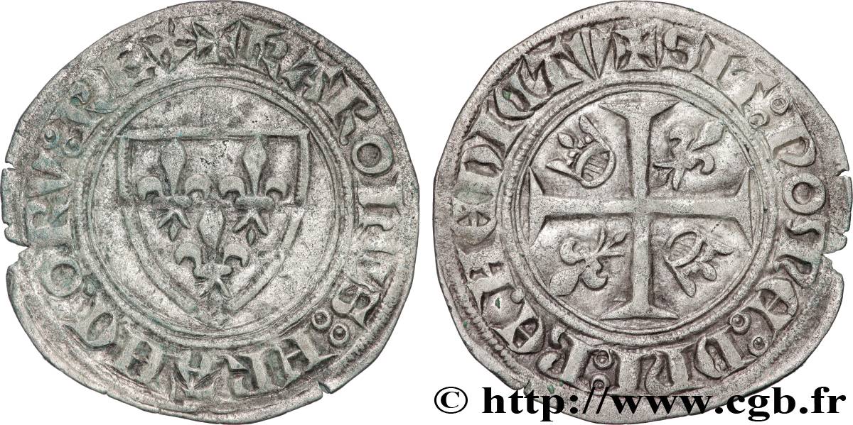 CHARLES VI LE FOU OU LE BIEN AIMÉ Blanc dit  guénar  n.d. Mâcon TTB