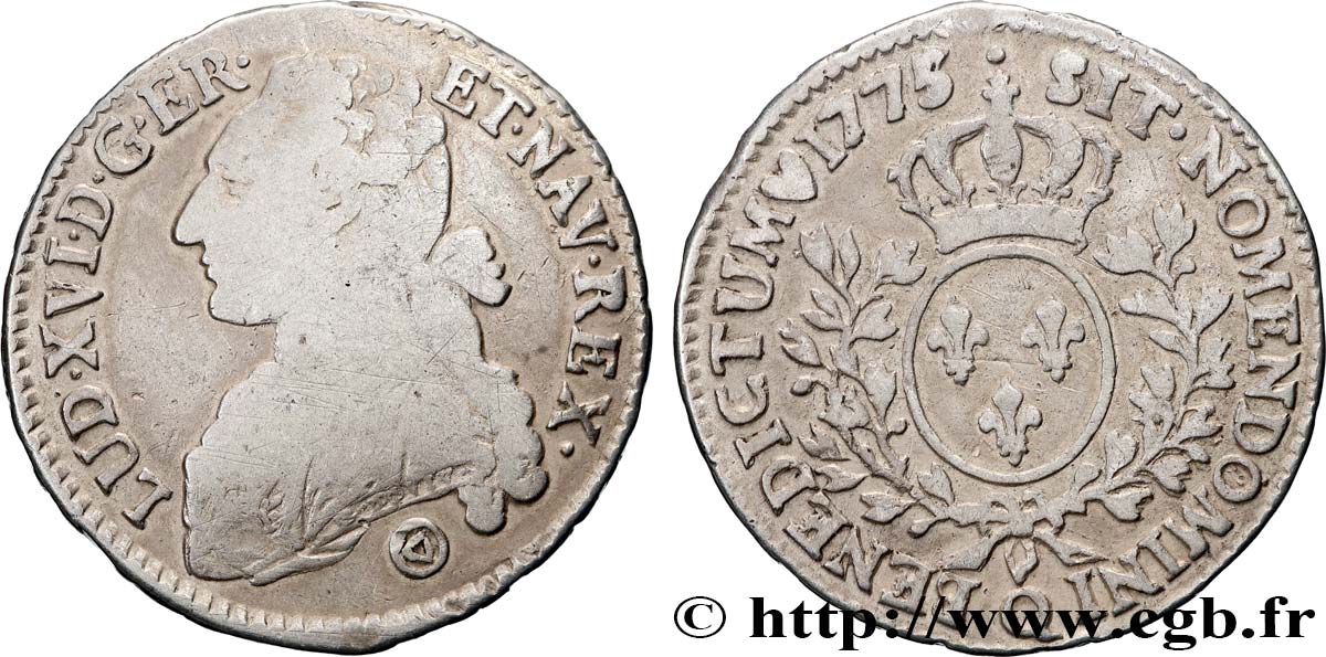 LOUIS XVI Demi-écu aux branches d olivier 1775 Perpignan TB/TB+