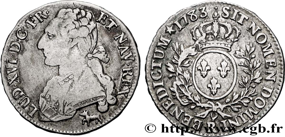 LOUIS XVI Demi-écu aux branches d olivier 1783 Orléans TB+/TTB