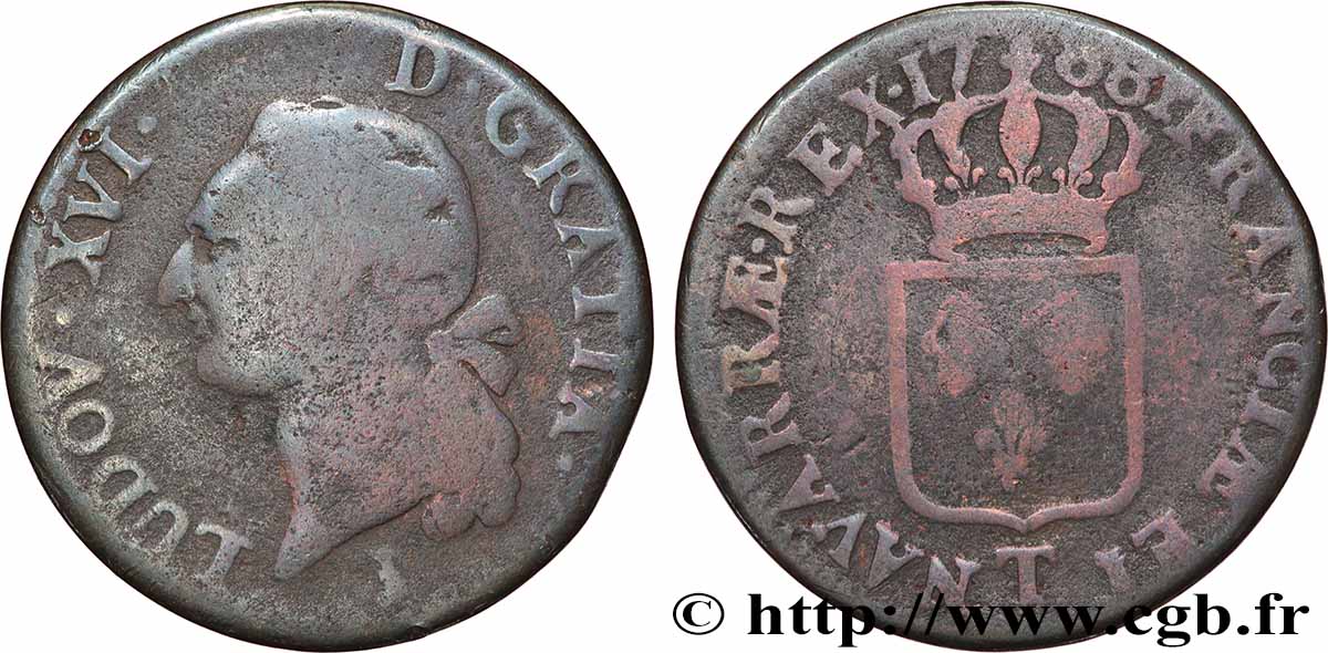 LOUIS XVI Sol dit  à l écu  1788 Nantes VF