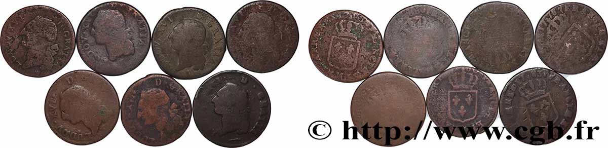 LOUIS XVI Sols dits  à l écu , lot de 7 ex. n.d. Ateliers divers lot