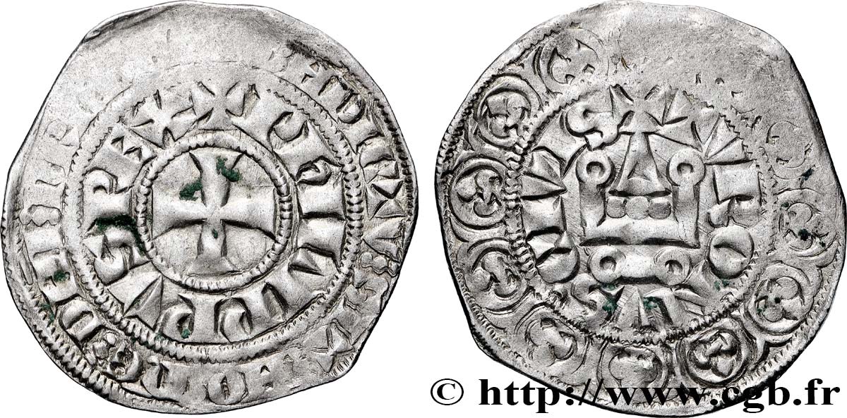 PHILIPPE IV LE BEL Maille demie ou maille blanche tournois à l 0 long s.m. s.l. TTB