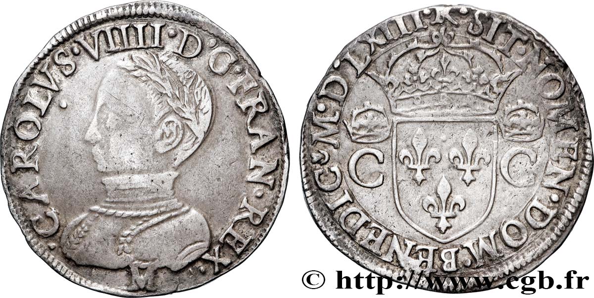 CHARLES IX Teston, 2e type 1563 Toulouse TTB/TTB+