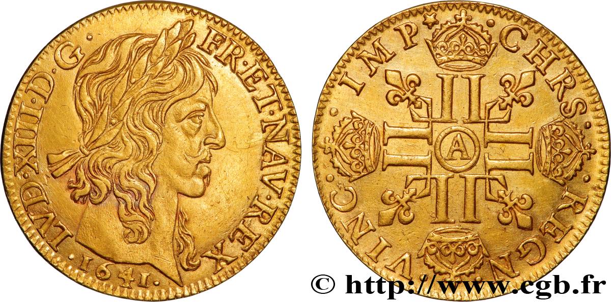 LOUIS XIII LE JUSTE Louis d or aux huit L (effigie de Jean Warin) 1641 Paris, Monnaie du Louvre
