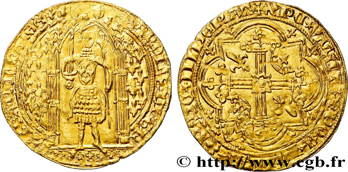 CHARLES V  THE WISE  Franc à pied s.m. s.l. AU