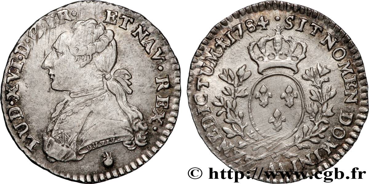 LOUIS XVI Dixième d écu aux branches d olivier 1784 Metz TTB