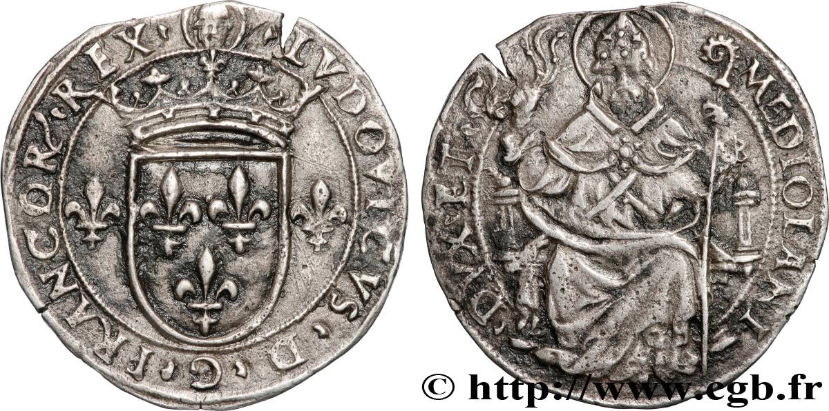 ITALY - DUCHY OF MILAN - LOUIS XII Gros royal de six sous s.m. Milan q.SPL
