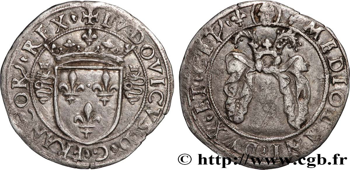 ITALY - DUCHY OF MILAN - LOUIS XII Bissone ou gros royal de 3 sous s.m. Milan q.SPL/BB