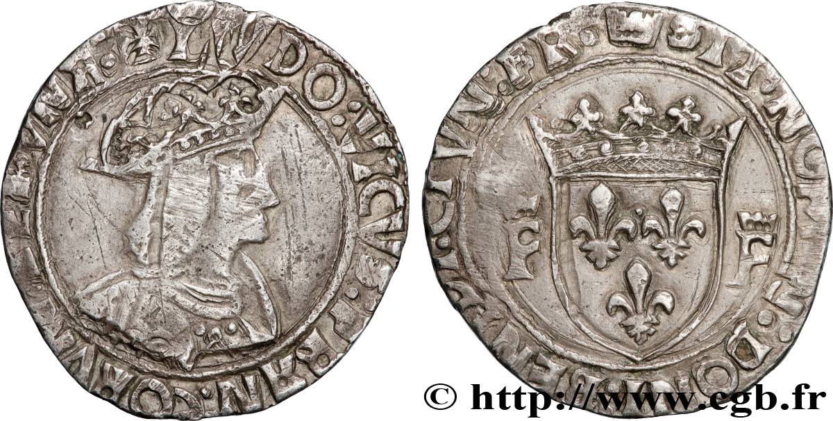 FRANCOIS I Teston, faux d’époque au nom de Louis XII s.m.  BC+