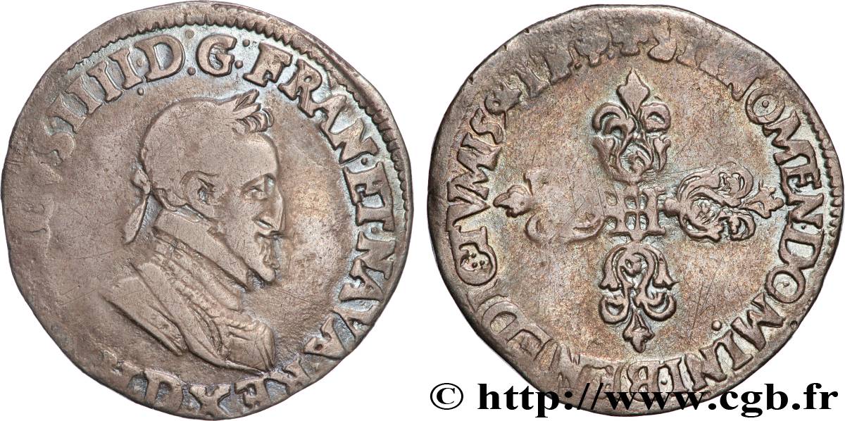 HENRI IV LE GRAND Demi-franc, type de Lyon s.m. Lyon TB+