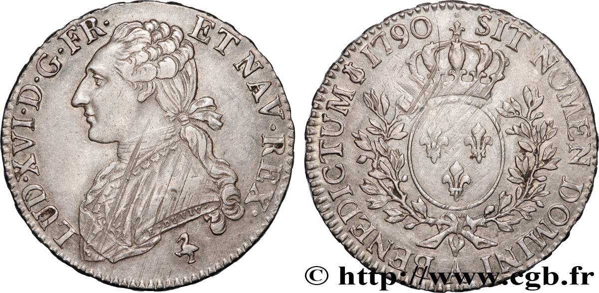 LOUIS XVI Demi-écu aux branches d olivier 1790 Paris TTB