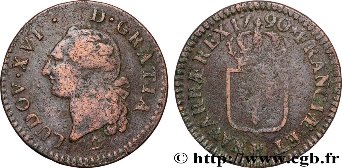 LOUIS XVI Sol dit  à l écu  1790 Orléans TB