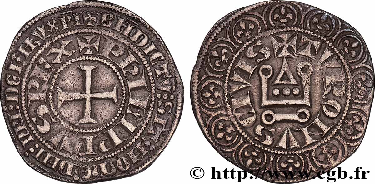 PHILIPPE IV LE BEL Gros tournois à l&nbsp;O long n.d. s.l. TTB
