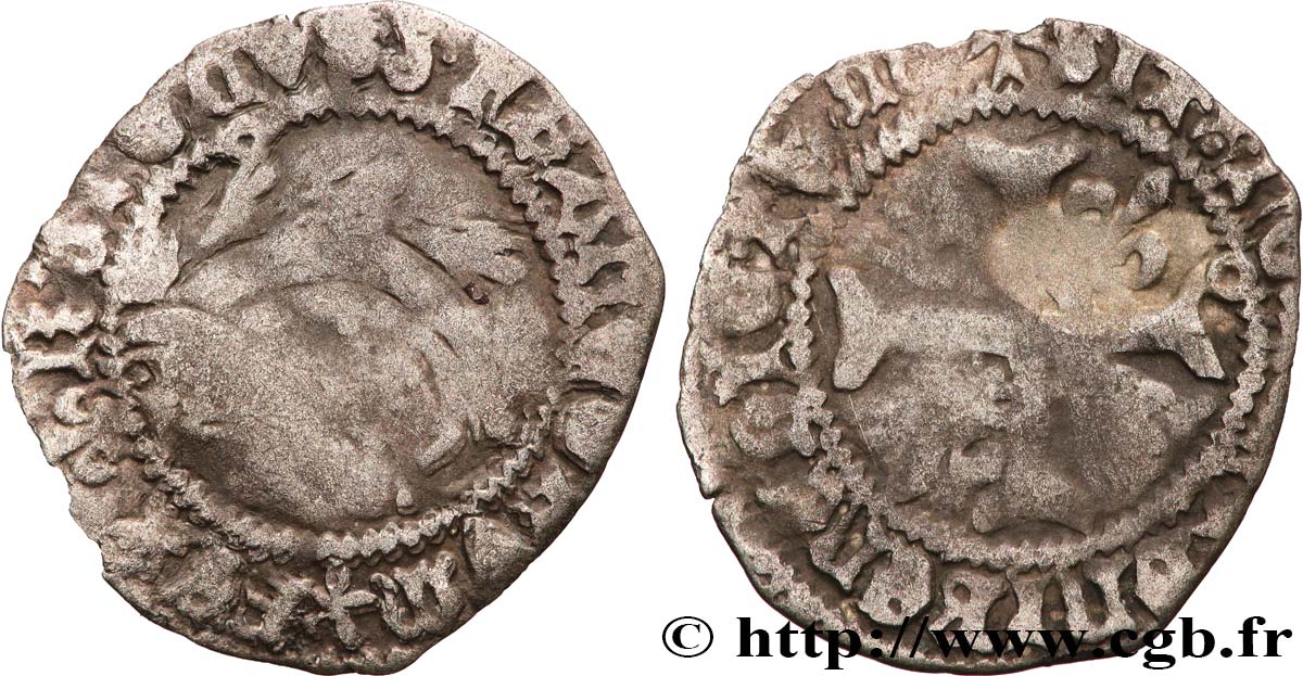 CHARLES VIII Liard au dauphin n.d. Toulouse TB