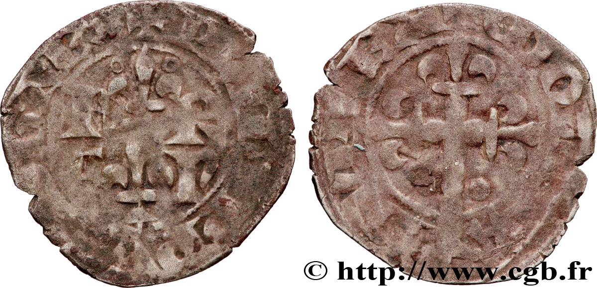 PHILIPPE VI DE VALOIS Double tournois, 1er type n.d.  TB