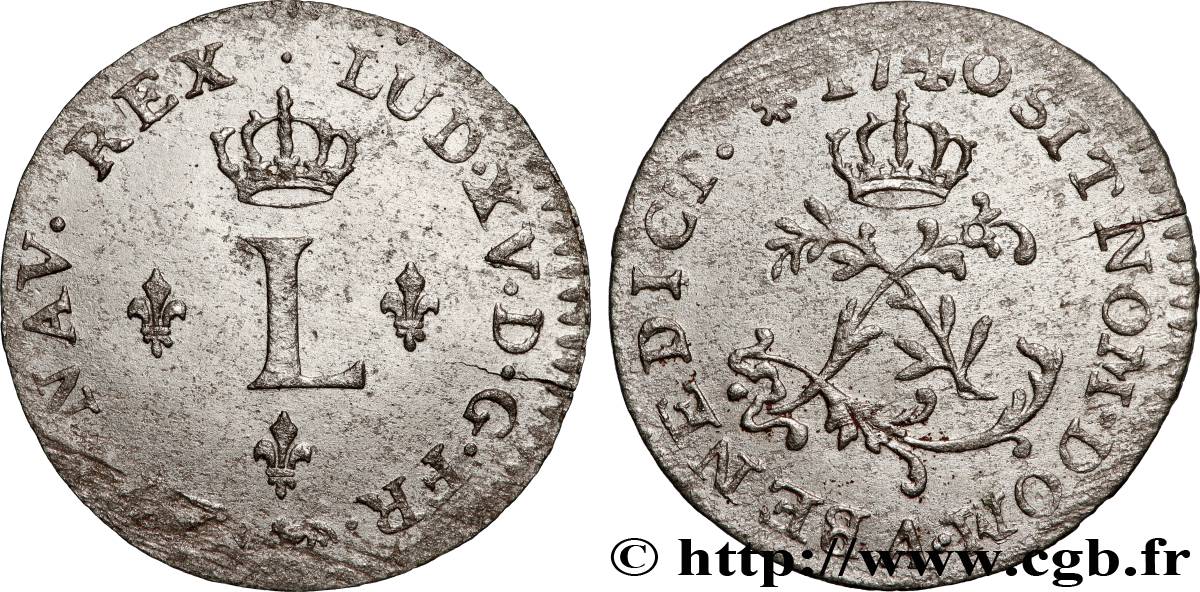 LOUIS XV THE BELOVED Sol de billon 1740 Paris AU