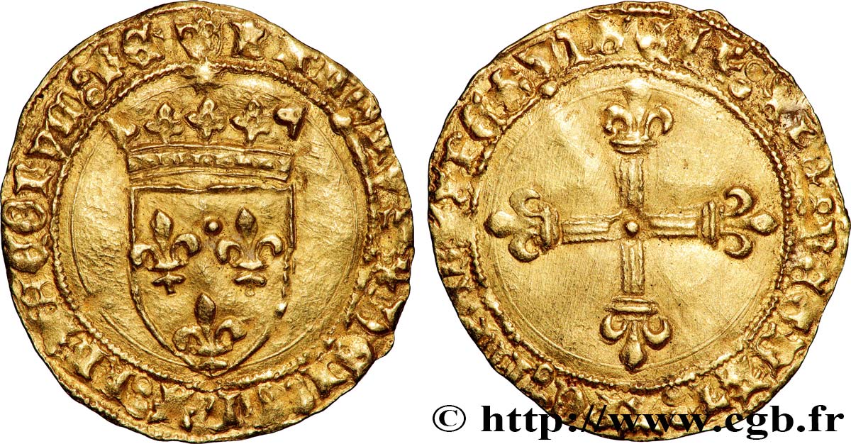 CHARLES VIII Écu d or au soleil n.d. Montpellier XF
