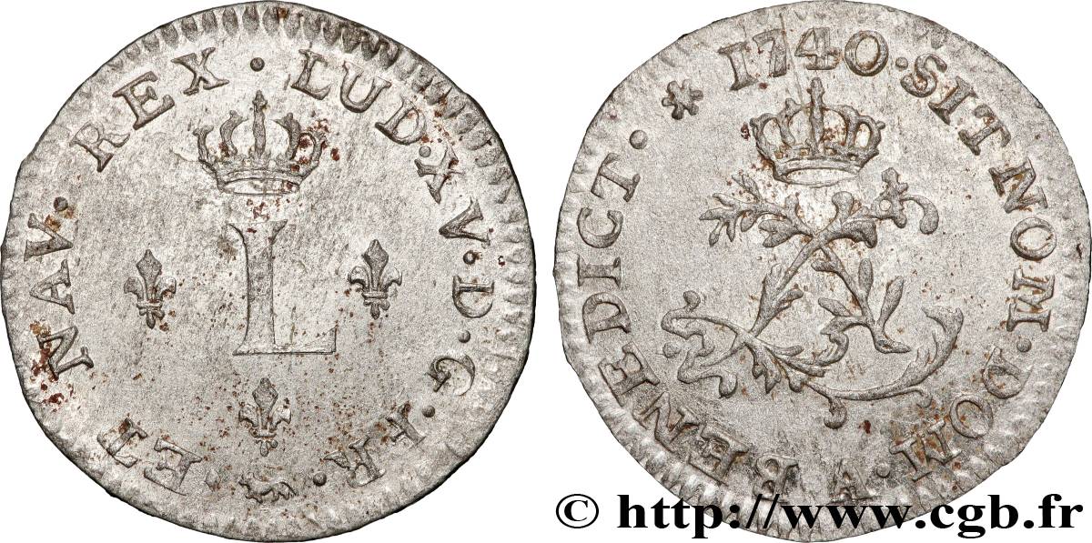 LOUIS XV THE BELOVED Sol de billon 1740 Paris AU