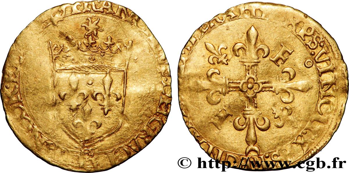 FRANCIS I Écu d or au soleil, 5e type s.m. Bayonne F/VF