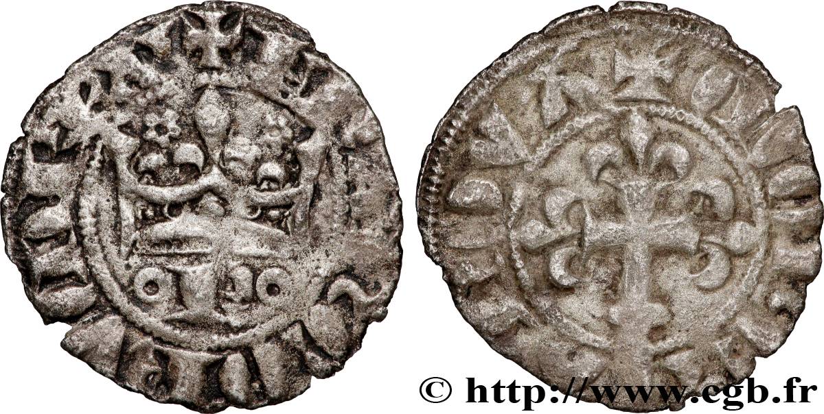 CHARLES IV LE BEL Parisis simple s.m.  TTB
