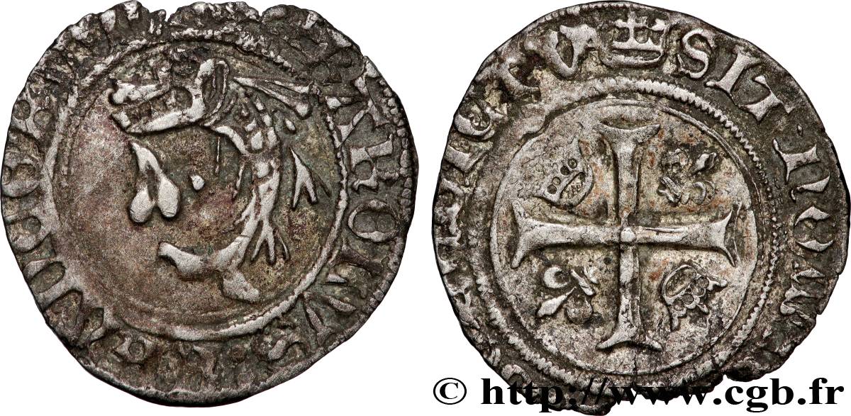 CHARLES VIII Liard au dauphin s.m. Saint-Lô AU