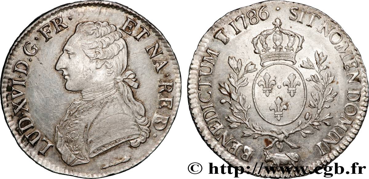 LOUIS XVI Écu aux branches d olivier 1786 Pau SUP