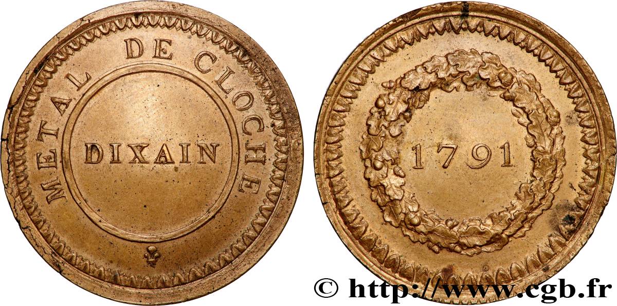 CONFIANCE (MONNAIES DE...) Dixain de Rochon 1791 Lyon SUP