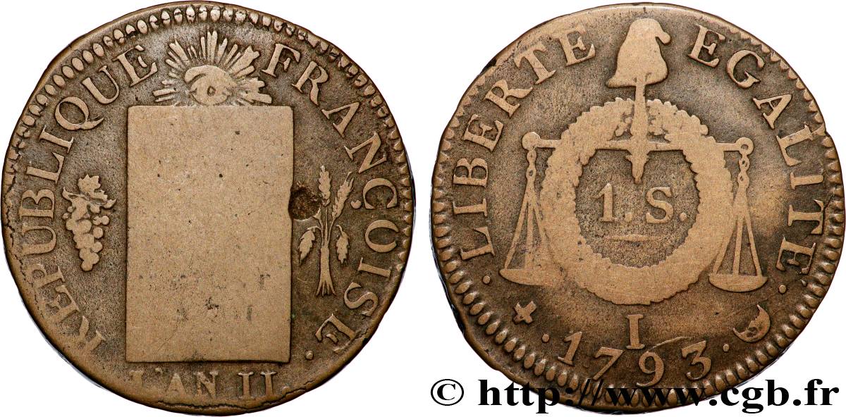 NATIONALKONVENT Sol à la balance 1793 Limoges S
