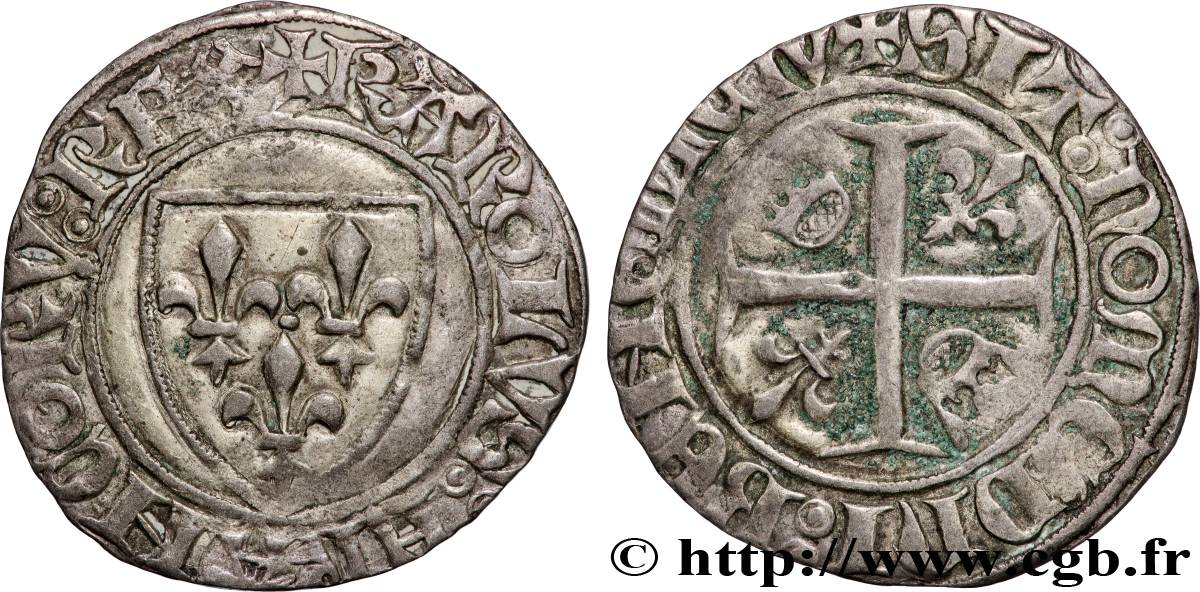 CHARLES VI LE FOU OU LE BIEN AIMÉ Blanc dit  guénar  n.d. Rouen TTB+