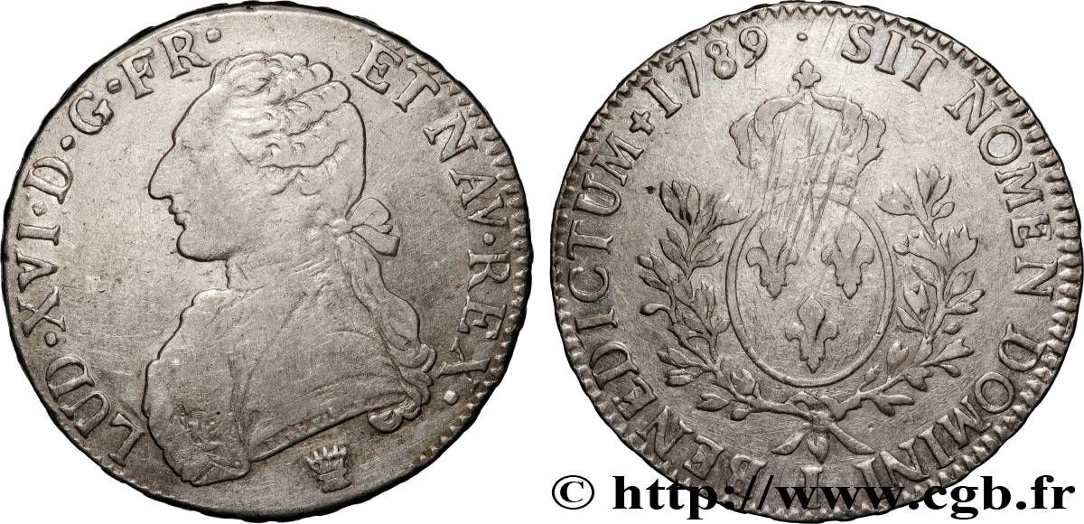 LOUIS XVI Écu aux branches d olivier 1789 Limoges S