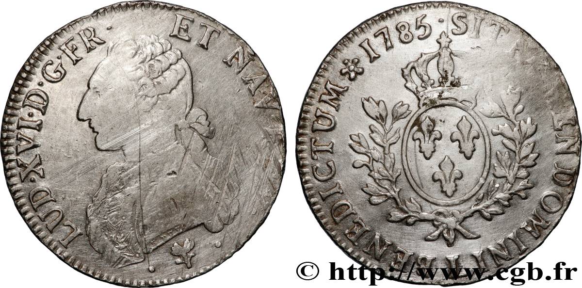 LOUIS XVI Écu aux branches d olivier 1785 Bayonne fSS/SS