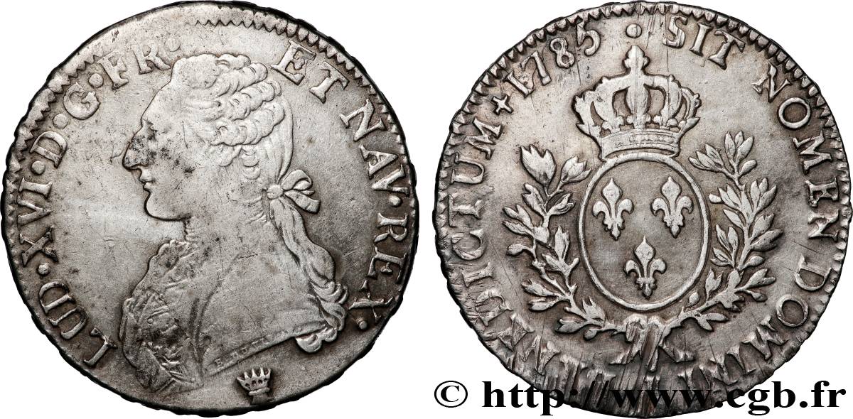 LOUIS XVI Écu aux branches d olivier 1785 Limoges q.BB