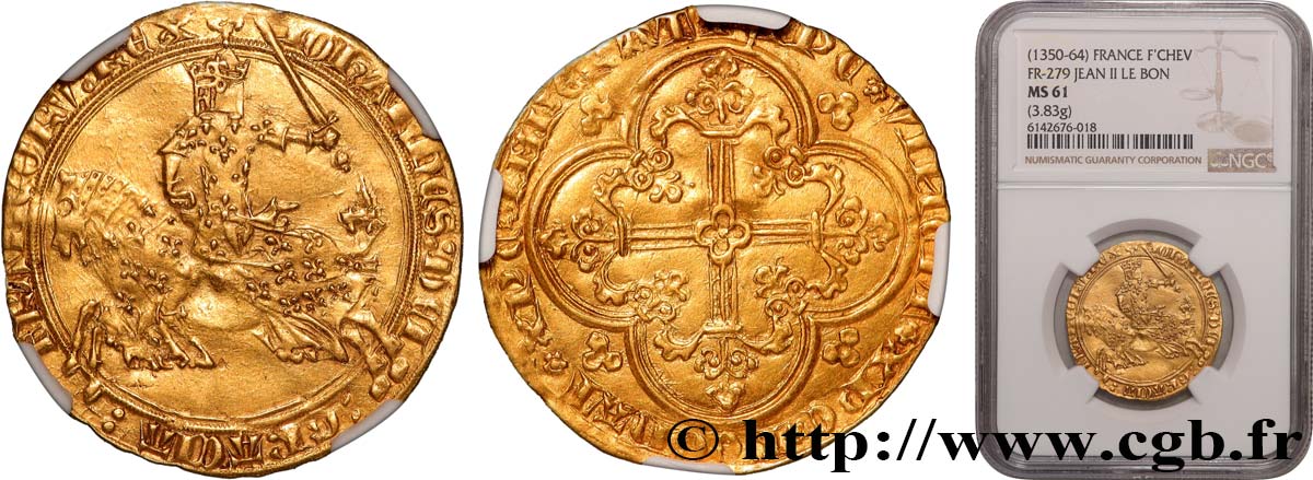 JEAN II LE BON Franc à cheval s.m.  SUP61