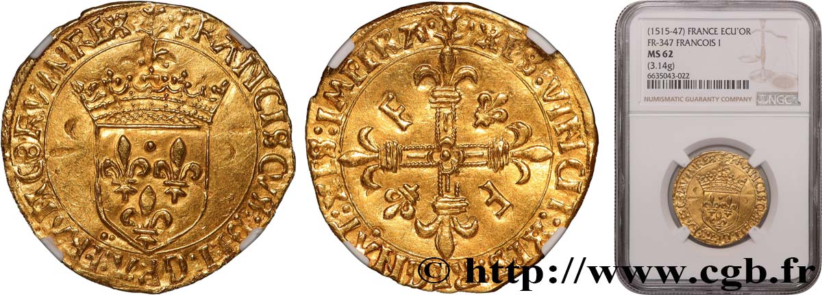 FRANCOIS I Écu d or au soleil, 5e type s.m. Tarascon VZ62