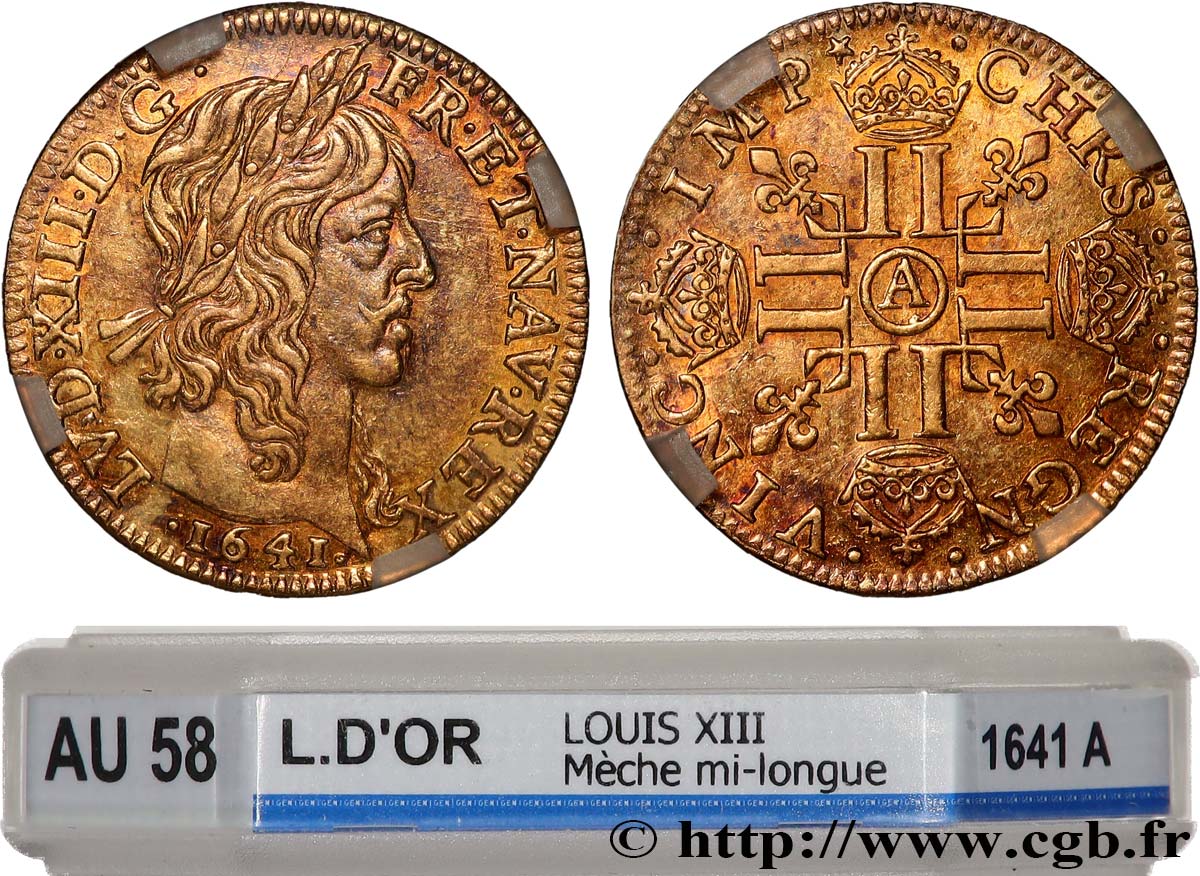 LOUIS XIII LE JUSTE Louis d or aux huit L (effigie de Jean Warin) 1641 Paris, Monnaie du Louvre SUP58