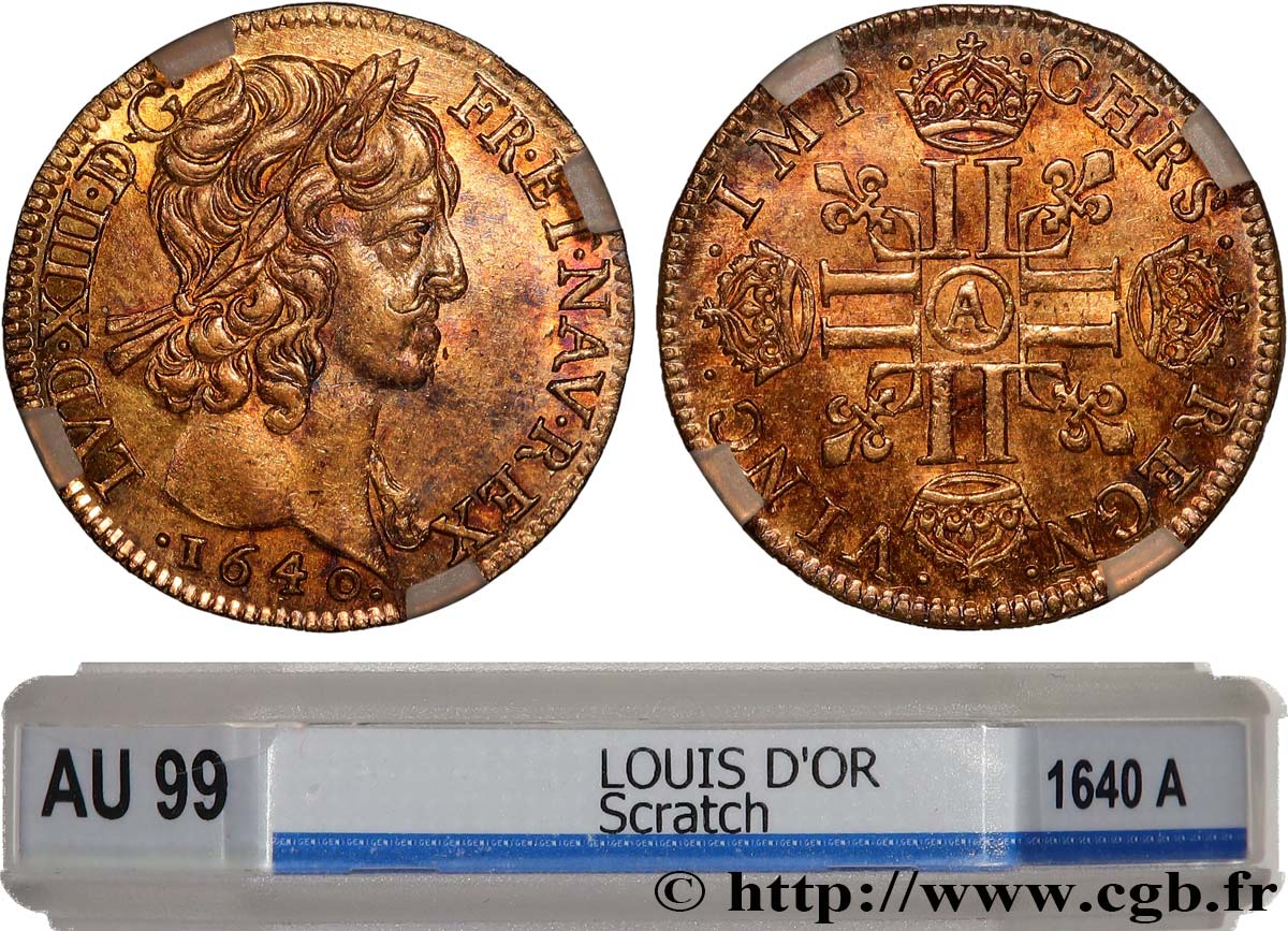 LOUIS XIII LE JUSTE Louis d or aux huit L (effigie de Jean Warin) 1640 Paris, Monnaie du Louvre SUP